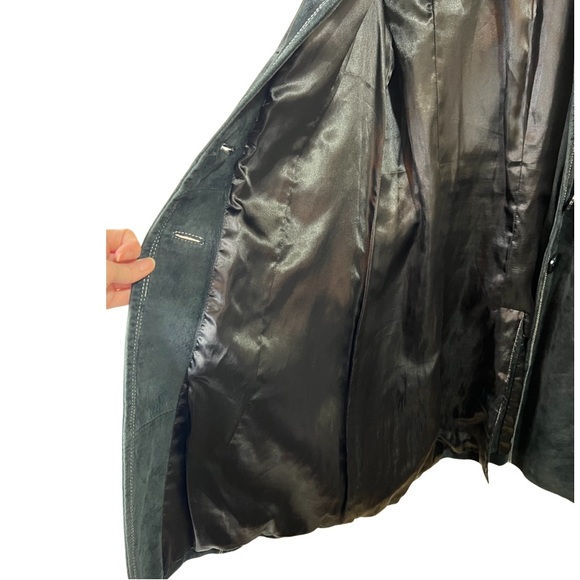 Georgiou Studios Vintage Black Suede Fur Trim Coat Size: 10 - Picture 6 of 14